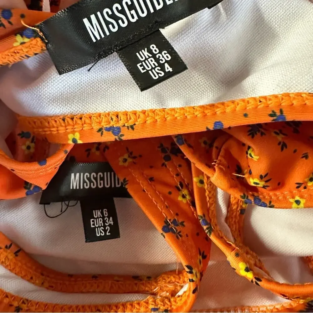 Misguided Orange Bikini Set Top Size 4 Bottom size 2 - Picture 4 of 4